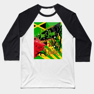 Jamaican Rasta One Love Party Baseball T-Shirt